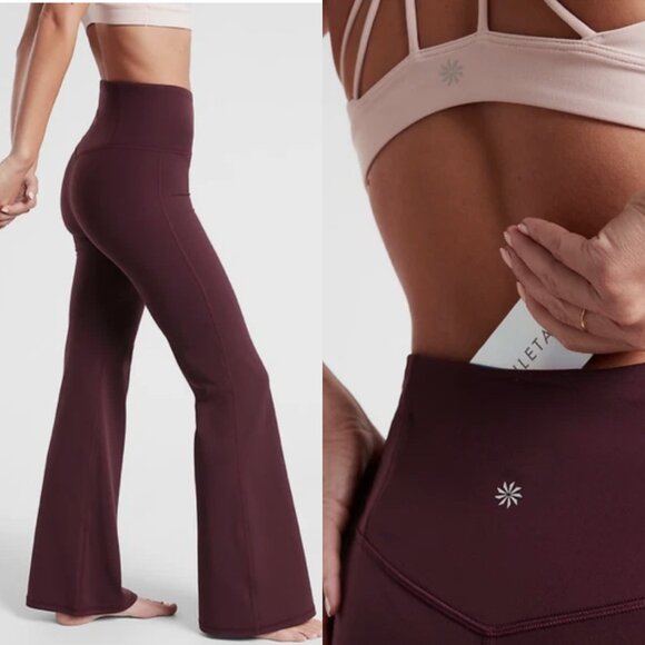 Athleta | Elation Flare Pants | Spiced Cabernet | Size Large - Picture 2 of 9